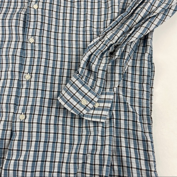 Alan Flusser Button Up Shirt Mens XL Blue Black Plaid - Picture 5 of 8